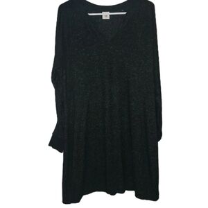 Cabi The PJ Dress Sweater Dress Heather Black Flecks Women Large Dark Grey cozy